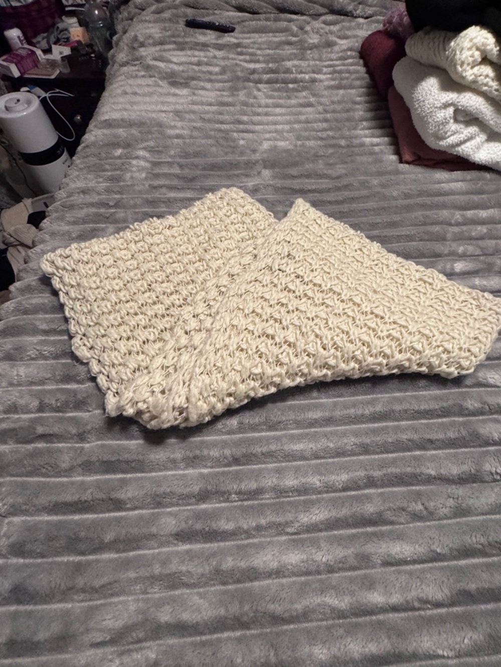 Chunky Knit Cream Infinity Scarf